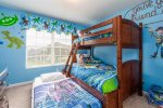 The kids will have a bedroom with a twin over a full and a trundle bed underneath